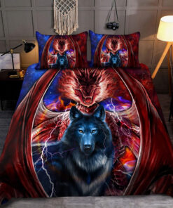Dragon And Wolf Bedding Set 1 -livanniespoon Store
