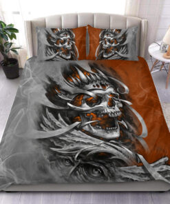 Orange Skull Mist Q2 Premium Bedding Set -livanniespoon Store