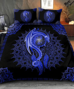 Blue Dragon Mandala All Over Printed Bedding Set -livanniespoon Store