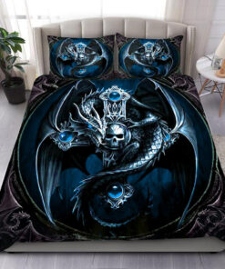 Blue Dragon Cross All Over Printed Bedding Set -livanniespoon Store