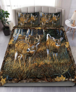 Deer Hunting Forest 3 All Over Printed Bedding Set -livanniespoon Store
