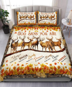Deer God Says You Are All Over Printed Bedding Set -livanniespoon Store
