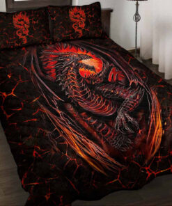 Dragon Lava Quilt Bedding Set -livanniespoon Store