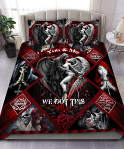 Skull And Angel Couple All Over Printed Bedding Set -livanniespoon Store