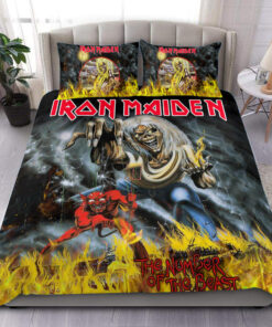 Iron Maiden Fire All Over Printed Bedding Set Q060601 -livanniespoon Store