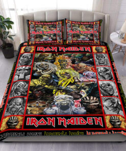 Iron Maiden Eddie Faces All Over Printed Bedding Set Q111002 -livanniespoon Store