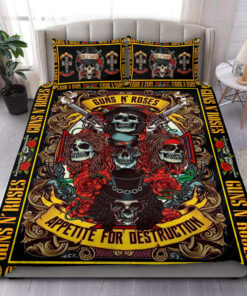 Guns N' Roses Destruction All Over Printed Bedding Set S251206 -livanniespoon Store
