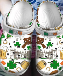 Ireland Gift For Fan Classic Water Rubber Crocss Clog Shoes Comfy Footwear - livanniespoon Store