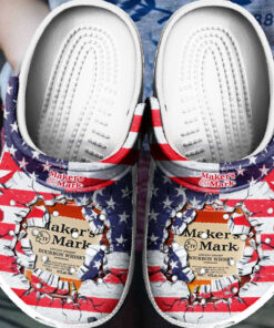 Wine Whiskey Makers Mark America Flag Gift For Lover Rubber Crocss Clog Shoes Comfy Footwear - livanniespoon Store