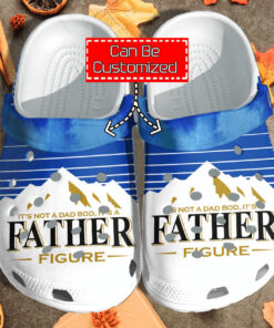 Personalized Its Not A Dad Bod Its A Father Figure Gift For Father Crocss Clog Shoes Fathers Custom Crocss - livanniespoon Store