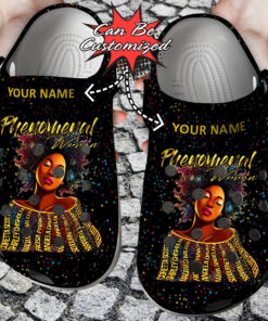 Personalized Black Girl Phenomenal Woman Crocss Clog Shoes Custom Crocss - livanniespoon Store