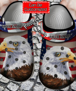 Eagle America Flag Veterans Gift Crocss Clog Shoes Personalized Veterans Crocss - livanniespoon Store