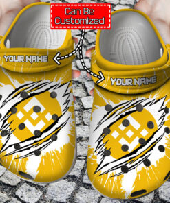 Personalized Bnb Coin Ripped Through Crocss Clog Shoes Crypto Crocss - livanniespoon Store