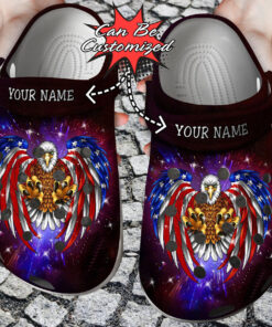 Personalized American Patriotic Eagle Crocss Clog Shoes Custom Crocss - livanniespoon Store