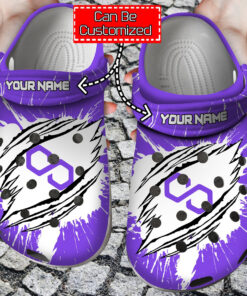 Personalized Matic Coin Ripped Through Crocss Clog Shoes Crypto Crocss - livanniespoon Store
