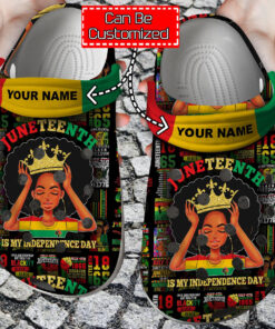 Personalized Black History Juneteenth Is My Independence Day Crocss Clog Shoes Custom Crocss - livanniespoon Store