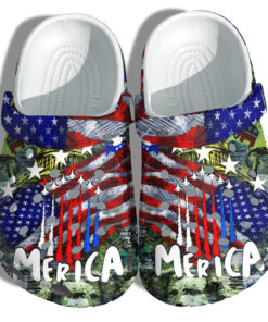 Camo Military Aircraft 4Th Of July Shoes Gift Women Merica Veterans Planes Star America Flag Shoes Birthday Gift - livanniespoon Store