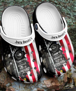 Jack Daniels Black Whiskey American Flag 4Th Of July Crocss Crocband Clogs - livanniespoon Store
