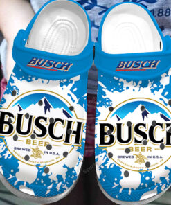 Busch Beer Brewed In Usa Blue Clogs Shoes - livanniespoon Store