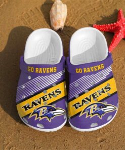 Baltimore Ravens Go Ravens Gift For Fan Rubber Crocss Crocband Clogs - livanniespoon Store