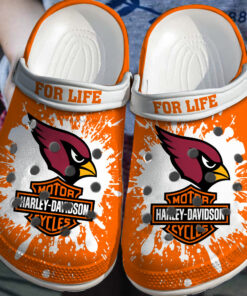 Ds003 Harley Davidson Arizona Cardinals For Life Crocss Allover Print - livanniespoon Store