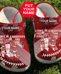 Personalized Crocss Dad And Son Daughter Mlb Washington Nationals Crocss Crocband Clogs - livanniespoon Store