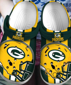 Green Bay Packers Nfl Football Helmet Gift For Fan 4 Crocss Crocband - livanniespoon Store