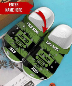 Personalized Name Green Jeep Lovers Crocss Crocband Clog Shoes For Jeep Lover - livanniespoon Store