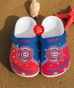 Custom Name Chicago Cubs Gift For Mlb 5 Fans Rubber Crocss Clog Shoescrocband - livanniespoon Store
