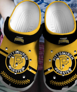Hot Mlb Team Pittsburgh Pirates Yellow Black Crocss Clog Shoesshoes - livanniespoon Store