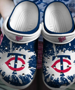 Hot Mlb Team Minnesota Twins White Navy Crocss Clog Shoesshoes - livanniespoon Store