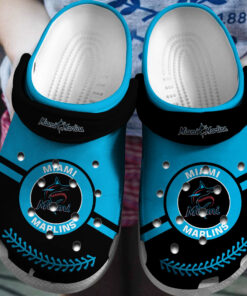 Hot Mlb Team Miami Marlins Black Blue Crocss Clog Shoesshoes - livanniespoon Store