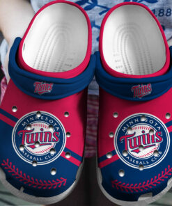 Hot Mlb Team Minnesota Twins Red Navy Crocss Clog Shoesshoes - livanniespoon Store