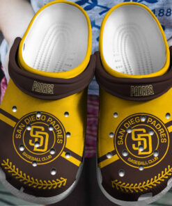 Hot Mlb Team San Diego Padres Brown Yellow Crocss Clog Shoesshoes - livanniespoon Store