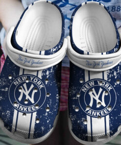 Hot Mlb Team New York Yankees White Navy Crocss Clog Shoesshoes - livanniespoon Store
