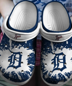 Hot Mlb Team Detroit Tigers White Navy Crocss Clog Shoesshoes - livanniespoon Store