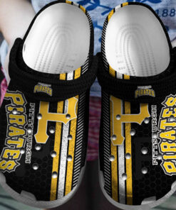 Hot Mlb Team Pittsburgh Pirates Black Yellow Crocss Clog Shoesshoes - livanniespoon Store