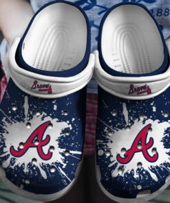 New Atlanta Braves White Navy Mlb Crocband Shoes - livanniespoon Store