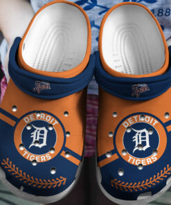 Mlb Team Detroit Tigers Orange Navy Crocss Clog Shoesshoes - livanniespoon Store