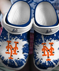 Hot Mlb Team New York Mets White Blue Crocss Clog Shoesshoes - livanniespoon Store