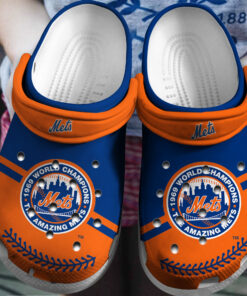 Hot Mlb Team New York Mets Orange Blue Crocss Clog Shoesshoes - livanniespoon Store