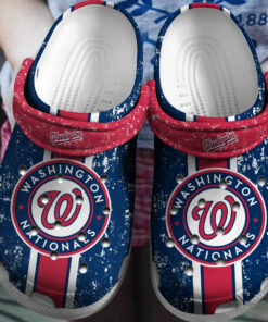 Hot Mlb Team Washington Nationals Red Navy Crocss Clog Shoesshoes - livanniespoon Store