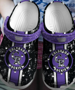 Hot Mlb Team Colorado Rockies Purple Black Crocss Clog Shoesshoes - livanniespoon Store