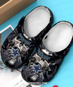 Dallas Cowboys Skulll Crocband Nfl Clog Shoes - livanniespoon Store
