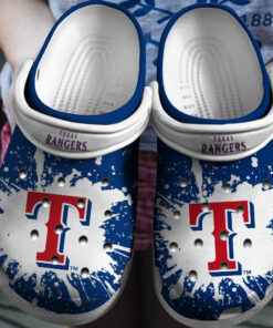 Hot Mlb Team Texas Rangers Blue White Crocss Clog Shoesshoes - livanniespoon Store