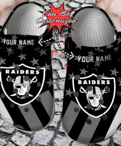 Football Crocss Personalized Lv Raiders Star Flag Clog Shoes - livanniespoon Store