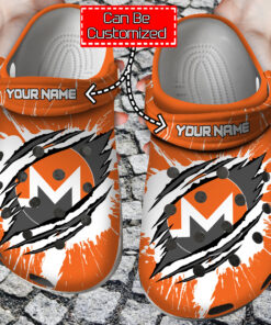 Crypto Crocss Personalized Xmr Coin Ripped Through Clog Shoes - livanniespoon Store