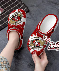 49Ers Crocss Personalized Sf 49Ers Football Ripped Claw Clog Shoes - livanniespoon Store