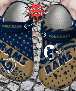 Football Crocss Personalized La Rams Polka Dots Colors Clog Shoes - livanniespoon Store