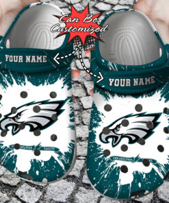 Football Crocss Personalized Peagles Team Clog Shoes - livanniespoon Store